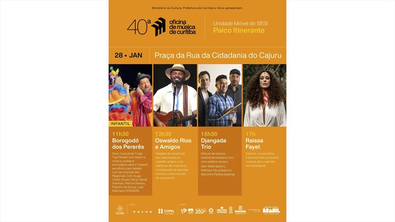 Palco Itinerante vai levar música para praças e parques de Curitiba nos fins de semana.